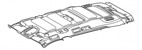 2021-2024 Toyota Sienna headliner under the sunroof, gray, bare, needs cleaning, torn air duct