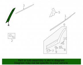 Door trim side rear left Hyundai Santa FE Sport 13-18 front