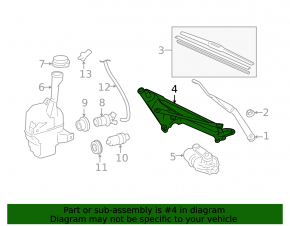 Toyota Camry V40 windshield wiper linkage with motor