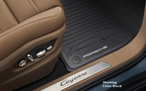 Set of floor mats for Porsche Cayenne 19-22, brown rubber