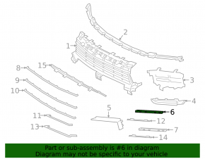 Upper left front bumper grille trim for Porsche Cayenne 19-23, Base