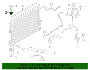 Upper left radiator bracket Ford Edge 15- rubber