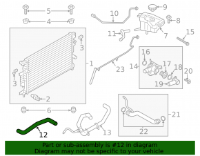 Upper Cooling Hose Lincoln MKZ 13-16 3.7