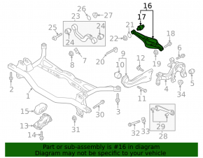 Lower control arm under the rear right spring VW Passat b8 16-19 USA