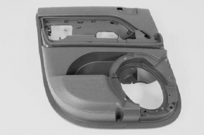 Door trim card rear left Jeep Patriot 11-17 beige with beige insert plastic, armrest beige plastic, scuffs, scratches, burrs, broken fastening
