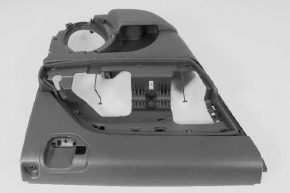 Door trim card rear left Jeep Patriot 11-17 beige with beige insert plastic, armrest beige plastic, scuffs, scratches, burrs, broken fastening