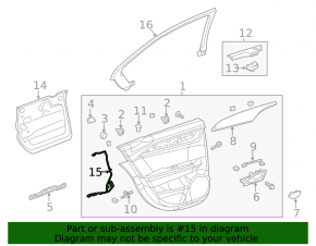 Rear left door wiring Cadillac ATS 14-15