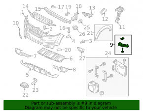 Front bumper mudguard right Audi Q7 4L 10-15