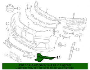 Right front bumper molding for BMW 7 G70 2023-25 with m sport trim, bumper cover & trim