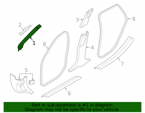 Front pillar trim left BMW X1 F48 16-22 black