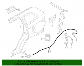 Mitsubishi Outlander 14-21 Fuel Tank Release Cable