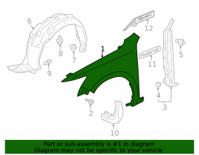 Front right wing Acura ILX 13-18
