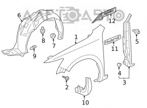 Front right wing Acura ILX 13-18