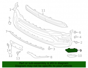 Front bumper grille right Infiniti QX80 18-20