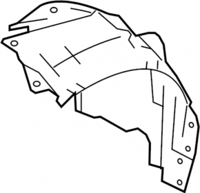 Front left fender liner Infiniti Q50 14- rear part
