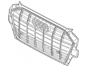 The bare radiator grille of the Audi A4 allroad 2023-2025 rest.