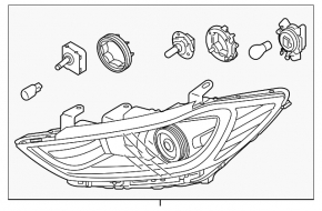 Headlight front right bare Hyundai Elantra AD 17-18 usa TYC