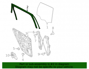 Rear right window seal for Porsche Cayenne 958 11-17