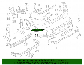Right rear bumper light for Porsche Macan 22-26 rest.
