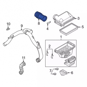 Air duct from filter Ford Explorer 13-19 sport