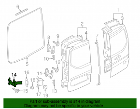 Left tailgate limiter Ford Transit Connect MK2 13- cargo