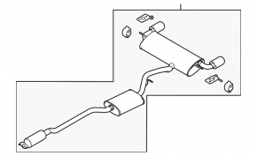 Lincoln MKC 15-2.0T Exhaust Pipe w/Catalyst, Flattened