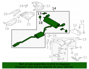 Lincoln MKC 15-2.0T Exhaust Pipe w/Catalyst, Flattened