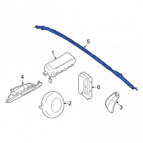 Airbag airbag side curtain left Ford Mustang mk6 18- coupe rusty pyropatron