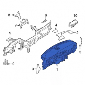 Ford Explorer 20-25 black, scratched dashboard with airbag