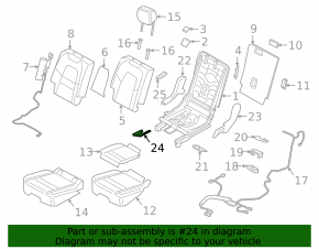 Black rear right seat runner plug front right Porsche Cayenne 19-23