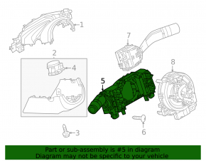 Left steering column switch for Mazda CX-90 24-26 auto