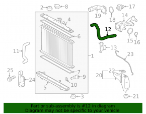 Cooling pipe upper Lexus RX350 RX450h 10-15