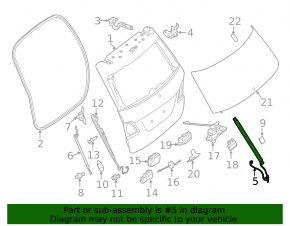 Right tailgate shock absorber for Mercedes GLS-class X166 13-19 electric