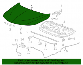 Chevrolet Malibu 16-25 steel hood