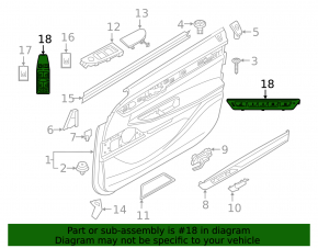 Front Right Passenger Seat Memory Control Panel BMW 7 G11 G12 16-19 3 Buttons Black, Black Overlay