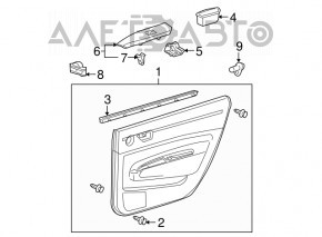 Door trim panel rear right gray Toyota Prius 20 04-05 under JBL