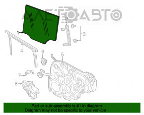 Glass door rear right Fiat 500X 16-22