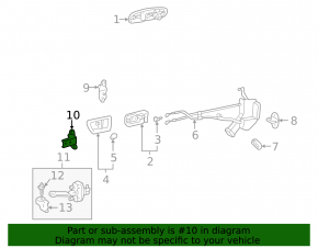 Lower rear left door hinge for Toyota Highlander 2007