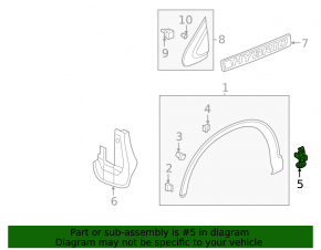 Front fender arch lining bracket rear right Honda CRV 17-22