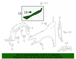 Wing seal hood-wing right Acura TLX 15-17 prerest