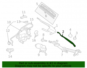 Left windshield wiper arm for Toyota Prius 2009-2010
