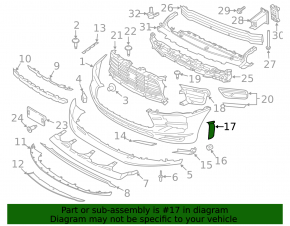 Front bumper grille trim left side Porsche Macan 19-26 black