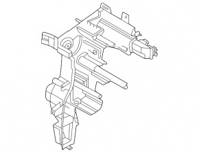 The bare left heater housing of a Kia K5 21-24 for blowing the rear row
