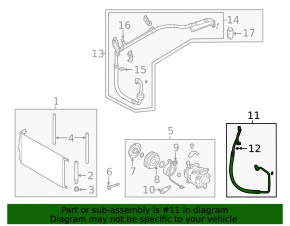 Air conditioning tube condenser-compressor Hyundai Elantra 21- 2.0