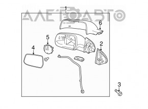 Left side mirror assembly GMC Terrain 10-14 5 pins