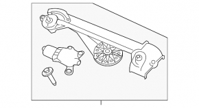 Windscreen wiper trapezoid with motor Nissan Altima 19-24