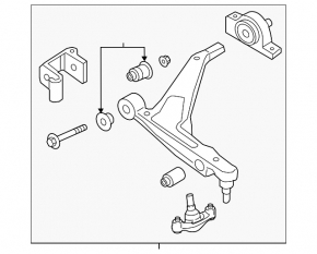 Lower control arm, front right, Volvo S90 17-25