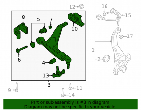 Lower control arm, front right, Volvo S90 17-25