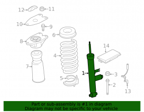 Rear left shock absorber BMW 3 F30 16-18 PHEV
