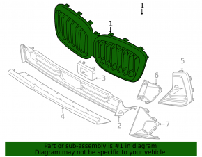 Radiator grille BMW X3 G01 18-23 2022-24. 2.0L, without shadowline, with auto park